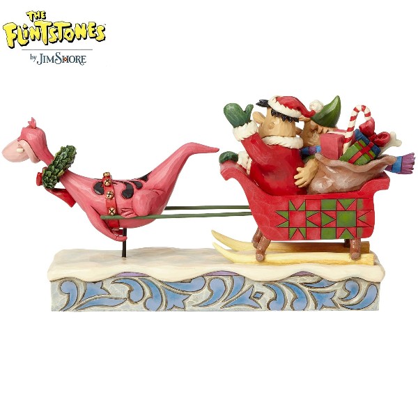 Hanna Barbera The Flintstones Holiday Sleigh Ride Statue, Razors Edge Collectibles